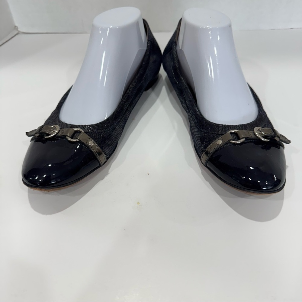 AGL Monika Cap Toe black ballet flat leather and patent size 10 (40.5) Women's